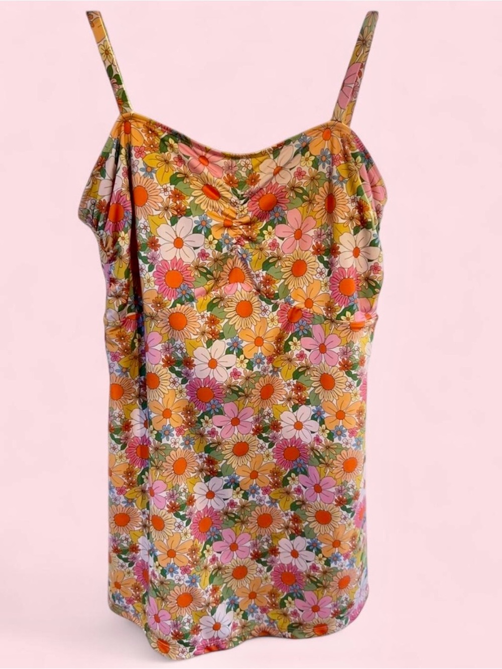 Y2K Lime Ricki Floral Swim Dress Coquette Fairycore Modest Swimsuit 2X